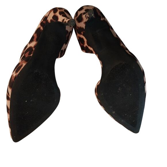 Leopard Point Toe 4in Heels Cutout Sides Womens 9 MobWife Office Siren Boss Babe - Picture 2 of 7